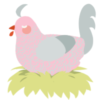 Powdered Blush, a rose and silver chicken with a double-lace pattern