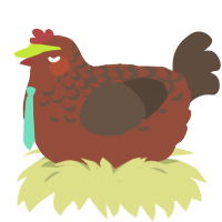 Dirt and Worms, a russet and bark chicken with a half-lace pattern