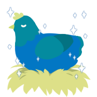 A sapphire and sea chicken with a head pattern