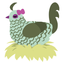 A spring and olive chicken with a lace pattern