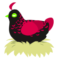 A sable and maroon chicken with a half-lace pattern