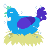 蜻蛉, a sky and indigo chicken