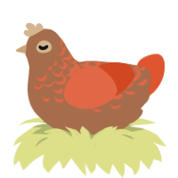 (unnamed), a brown and vermilion chicken with a half-lace pattern