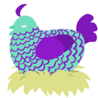 (unnamed), a mint and violet chicken with a lace pattern