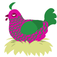 (unnamed), a fuchsia and viridian chicken with a lace pattern