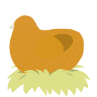 popcorn chicken, a orange and ochre chicken with a lace pattern