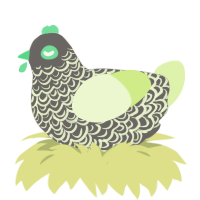 A grey and apple chicken with a double-lace pattern