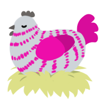 vehicular accident, a mist and fuchsia chicken with a bar pattern