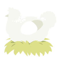 A white chicken with a neck-speckle pattern