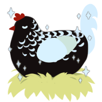 Rare Angel, a black and white chicken with a half-lace pattern