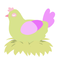 Fluttershy, a lemon and lavender chicken