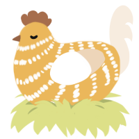 A honey and cream chicken with a bar pattern
