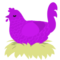 Amatista, a amethyst chicken with a lace pattern