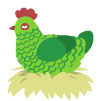 A grass and viridian chicken with a lace pattern