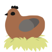 supposi-tori, a brown and grey chicken