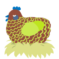 (unnamed), a russet and lime chicken with a lace pattern