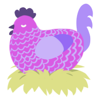 (unnamed), a orchid and lilac chicken with a lace pattern