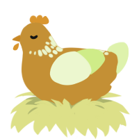 Chimcken numget, a gold and apple chicken with a neck-speckle pattern