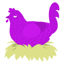 amy, a amethyst chicken with a lace pattern