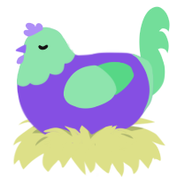 (unnamed), a blurple and spring chicken with a head pattern
