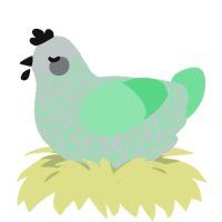 A silver and spring chicken with a double-lace pattern