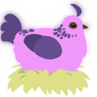 Lava Lamp, a lavender and overcast chicken with a neck-speckle pattern