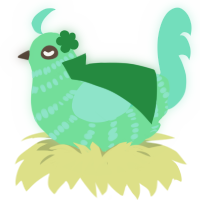 A spring and mint chicken with a bar pattern