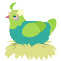 A sky and grass chicken with a head pattern