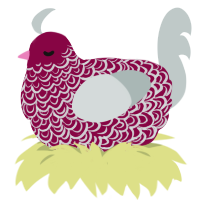 (unnamed), a maroon and silver chicken with a double-lace pattern