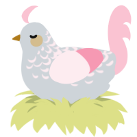 A mist and rose chicken with a half-lace pattern
