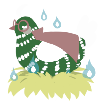 Juniper, a leaf and mist chicken with a bar pattern