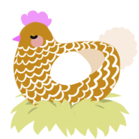 (unnamed), a ochre and cream chicken with a lace pattern