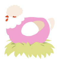 Sadr, a pink and cream chicken with a head pattern