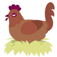 Normal Guy, a brown and russet chicken with a head pattern