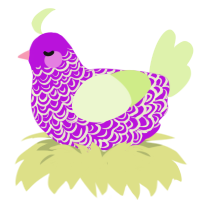 More Dragonfruit, a amethyst and apple chicken with a double-lace pattern