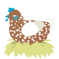 Breakfast Cereal, a brown and white chicken with a speckle pattern