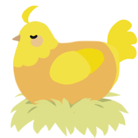 Nilla, a honey and yellow chicken with a head pattern