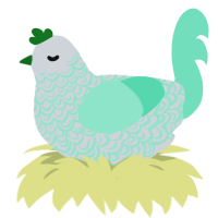 Hue, a mist and mint chicken with a double-lace pattern