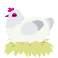 Canopus, a white and mist chicken with a head pattern