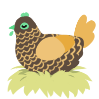 A bark and honey chicken with a lace pattern