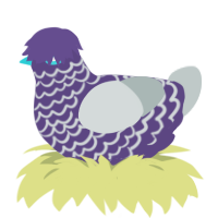 A overcast and silver chicken with a lace pattern
