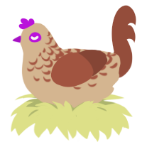 A beige and russet chicken with a half-lace pattern