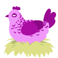 A lavender and plum chicken with a half-lace pattern