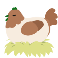 cinnabon, a cream and brown chicken with a head pattern