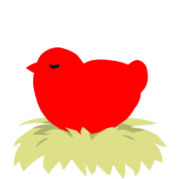 A crimson and red chicken with a lace pattern