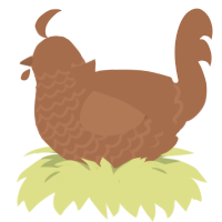 brown, a brown chicken with a lace pattern