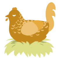 Wheat, a ochre and honey chicken with a half-lace pattern
