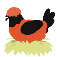 BsM2, a vermilion and black chicken with a head pattern
