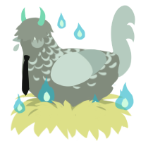 A ash and silver chicken with a half-lace pattern