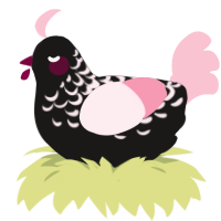 (unnamed), a sable and rose chicken with a half-lace pattern